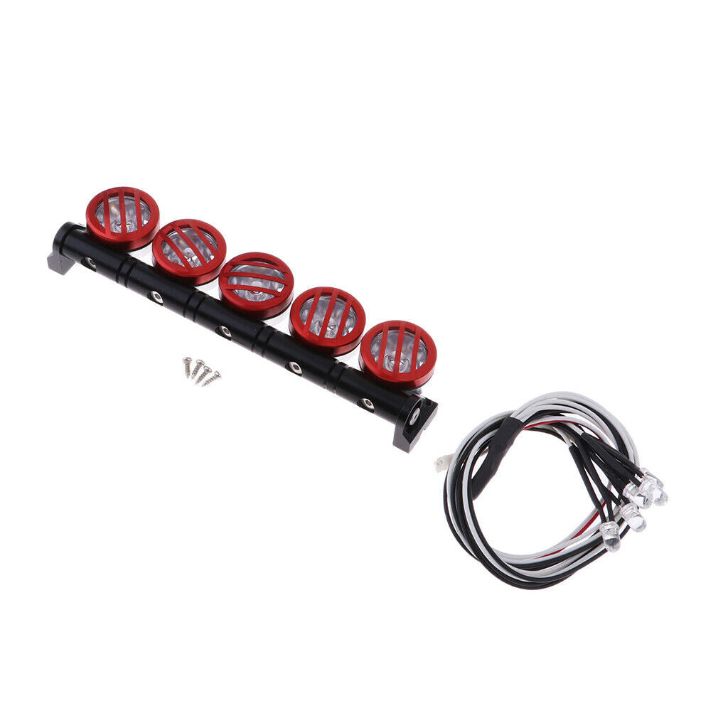 5pieces 1/10 LED Light Bar for RC Car  TRX4 D90 Axial SCX10 Red