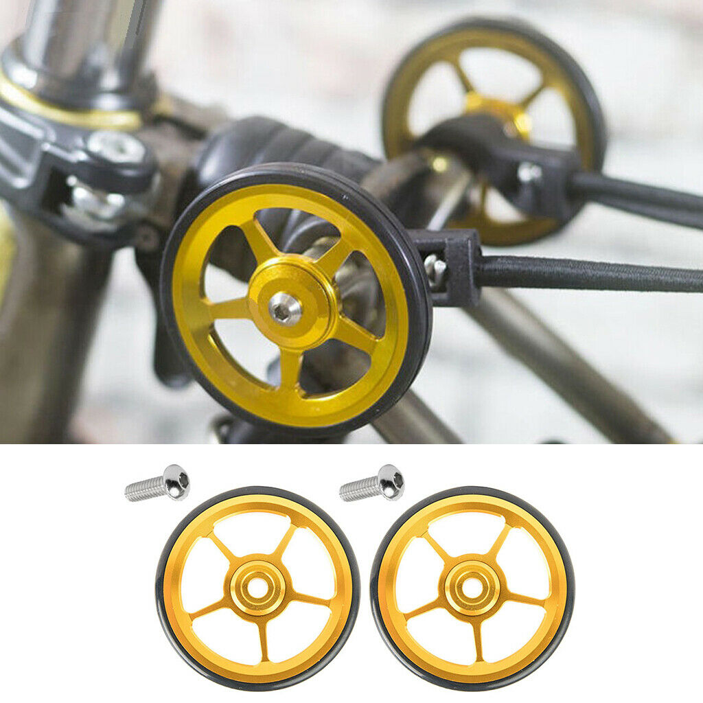 2x Alloy Bike Easy Wheels 6cm Bicycle Modification Replacement for Brompton