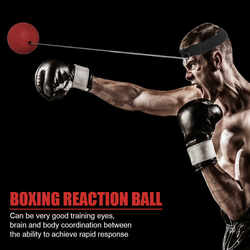 4x Muay Thai Hand Eye Training Ball Boxing Reflex Speed Ball with Headband @