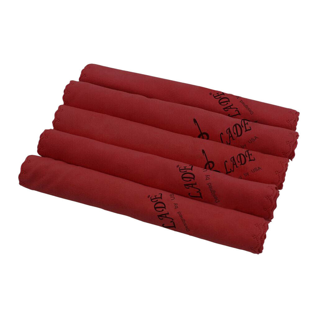 5Pcs Cleaning Polish Musical Instrument Wipe Guitar Wine Red