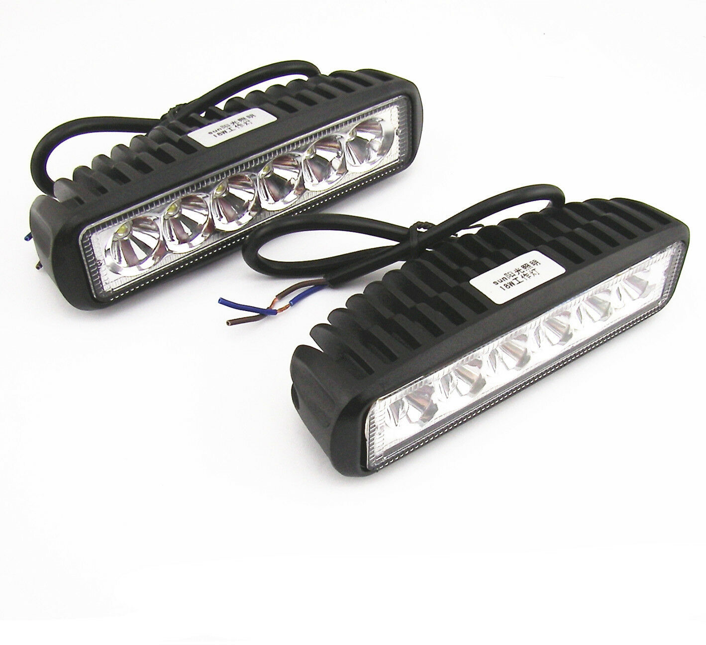 2 x OffRoad Driving Fog Working 6 LED Roof Bar SpotLight Lamp For Pickup SUV 4x4