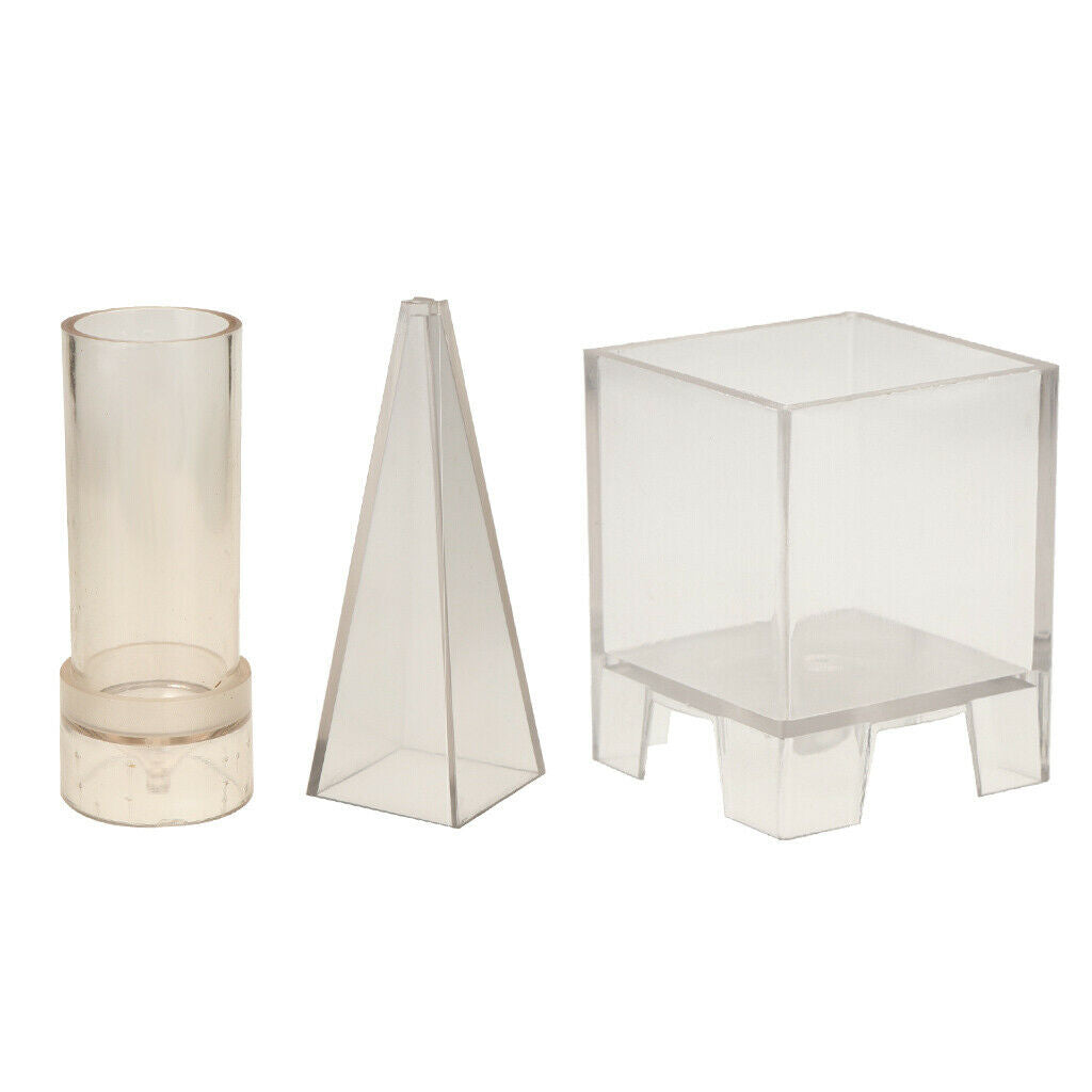 Blesiya 3x DIY Candle Mold Pyramid Square Cylinder Shape Candle Making Mould