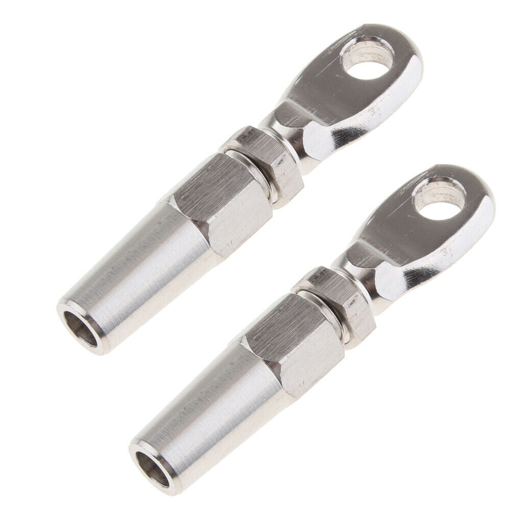 2 Pieces 4mm Stainless Steel with Stainless Steel Cable