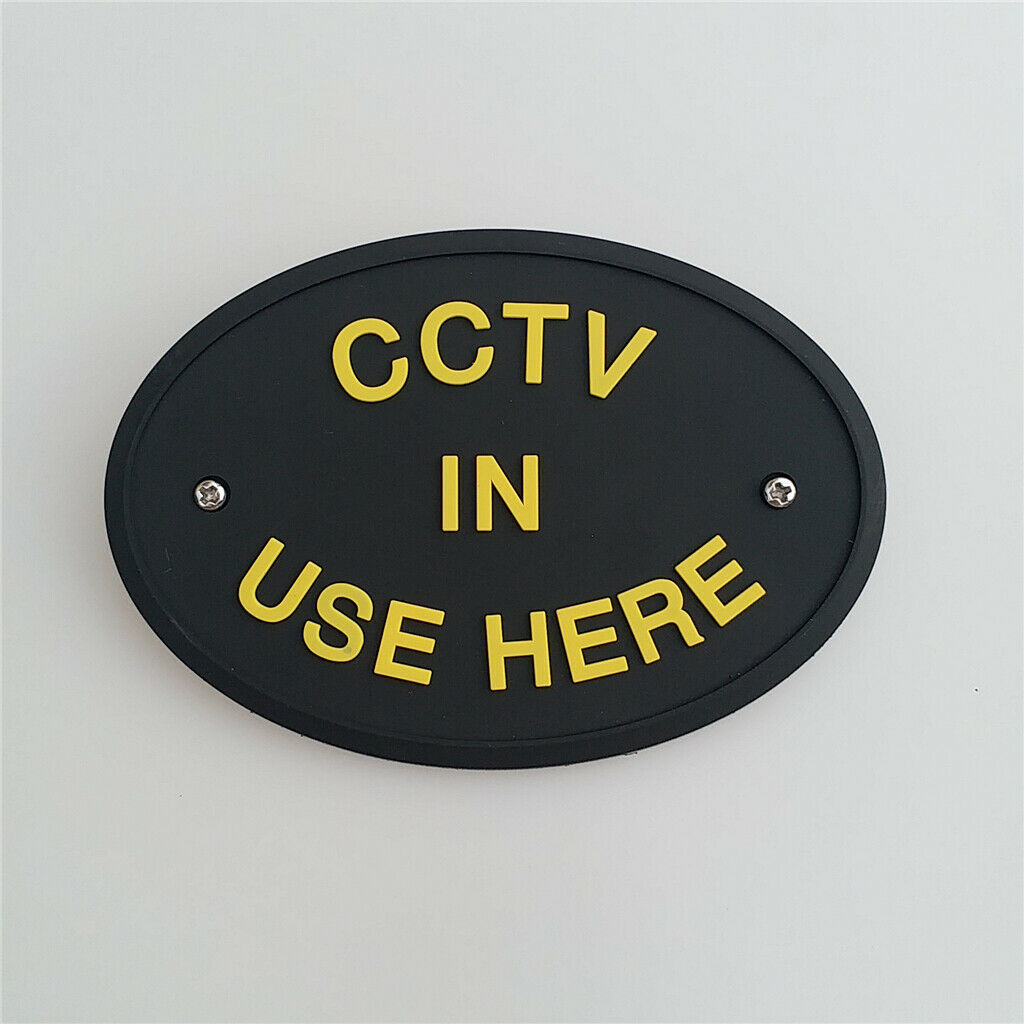 2pcs PVC Rubber CCTV in Use Warning Sign Plaque Plate Wall or Door Mounted