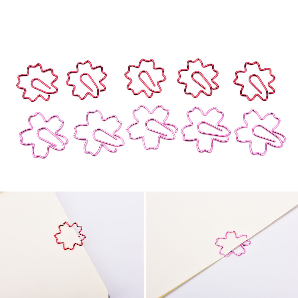 2Pcs Pink Red Sakura Cherry Blossom Flowers Paperclips Planners Paper Cli.l8