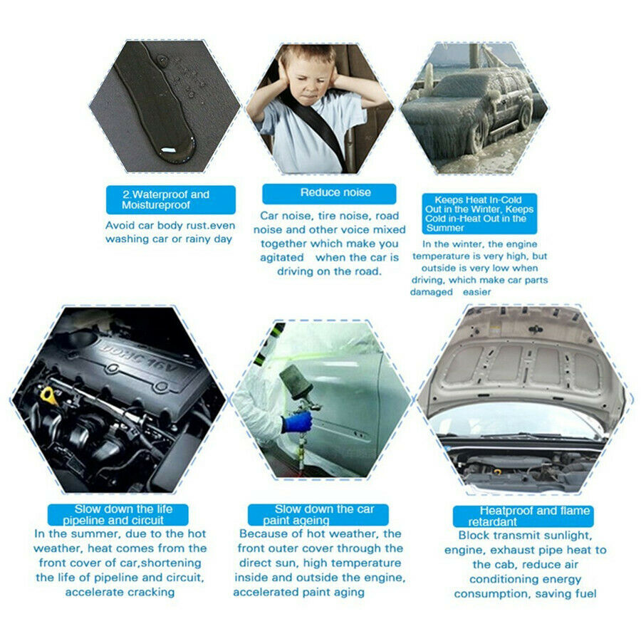 10mm Car Sound Proof Heat Shield Insulation Noise Deadening Acoustic Foam Mat