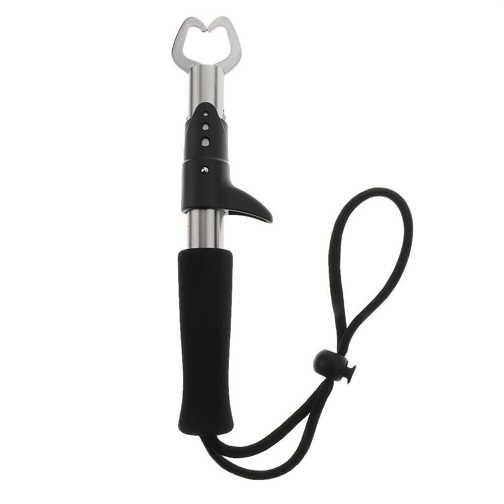 Portable Fish Lip Grabber Gripper Grip Tool Fish Holder with Lanyard Black