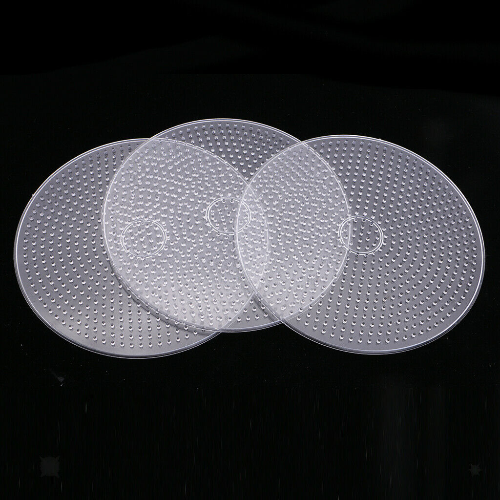 3pcs Round Perler Hama Beads Peg Board Pegboard Template Kids DIY Toys