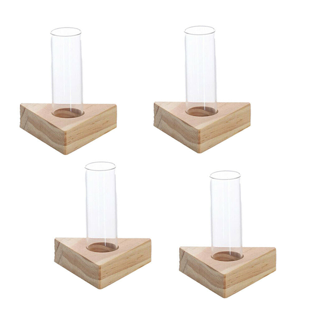 4 Pieces Glass Double Test Tube Vase Flower Pots for Hydroponic Plant