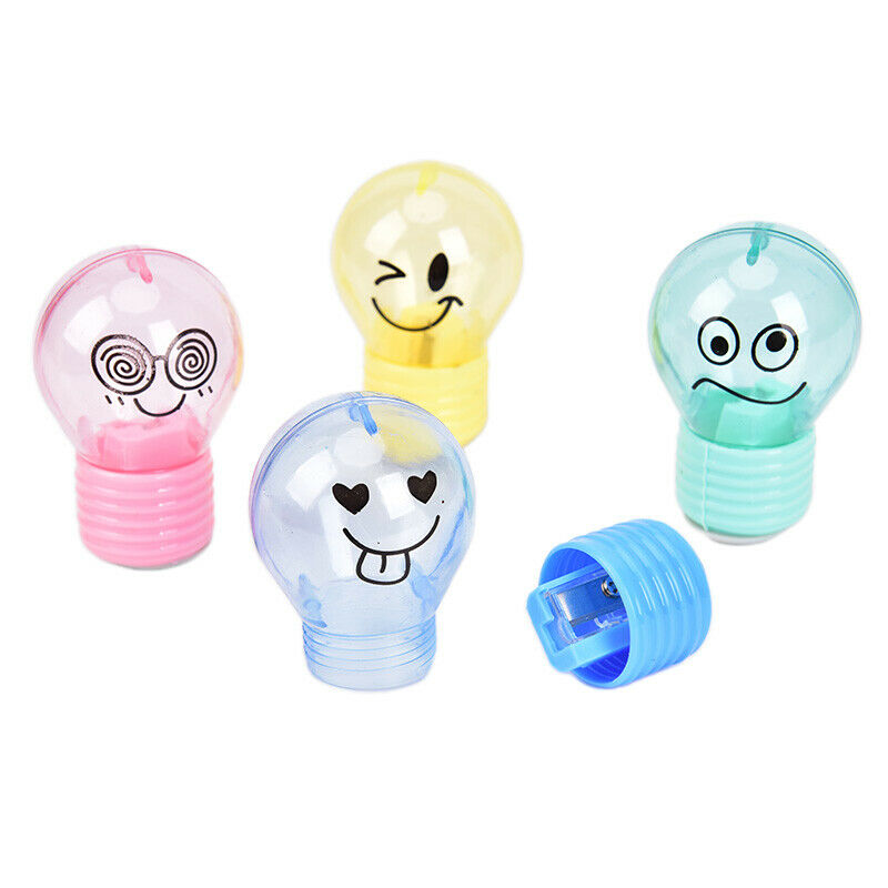 Bulb Pencil Sharpener Creative Plastic For Kids Gifts Stationery School Suppl Qx