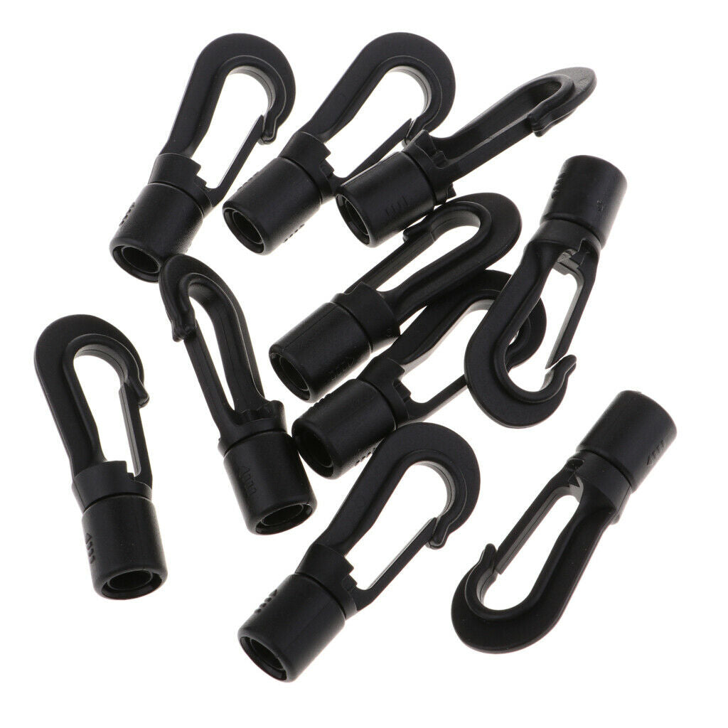 10 Count Quick Link Carabiner Elastic Rope Hook Snap Clip Outdoor Accessory