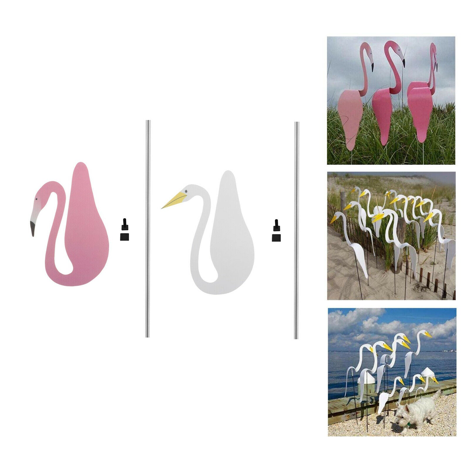 2pcs Swirl Bird for Outdoor Yard Art Patio Decoration Beach Summer Patio