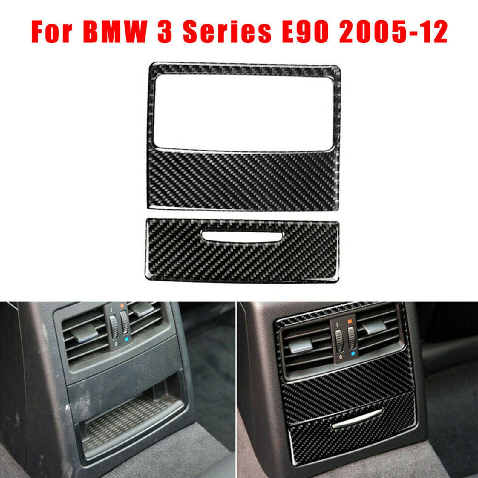 Carbon Fiber Style Rear Air Vent Outlet Cover Trim For BMW 3 Series E90 05-12 US