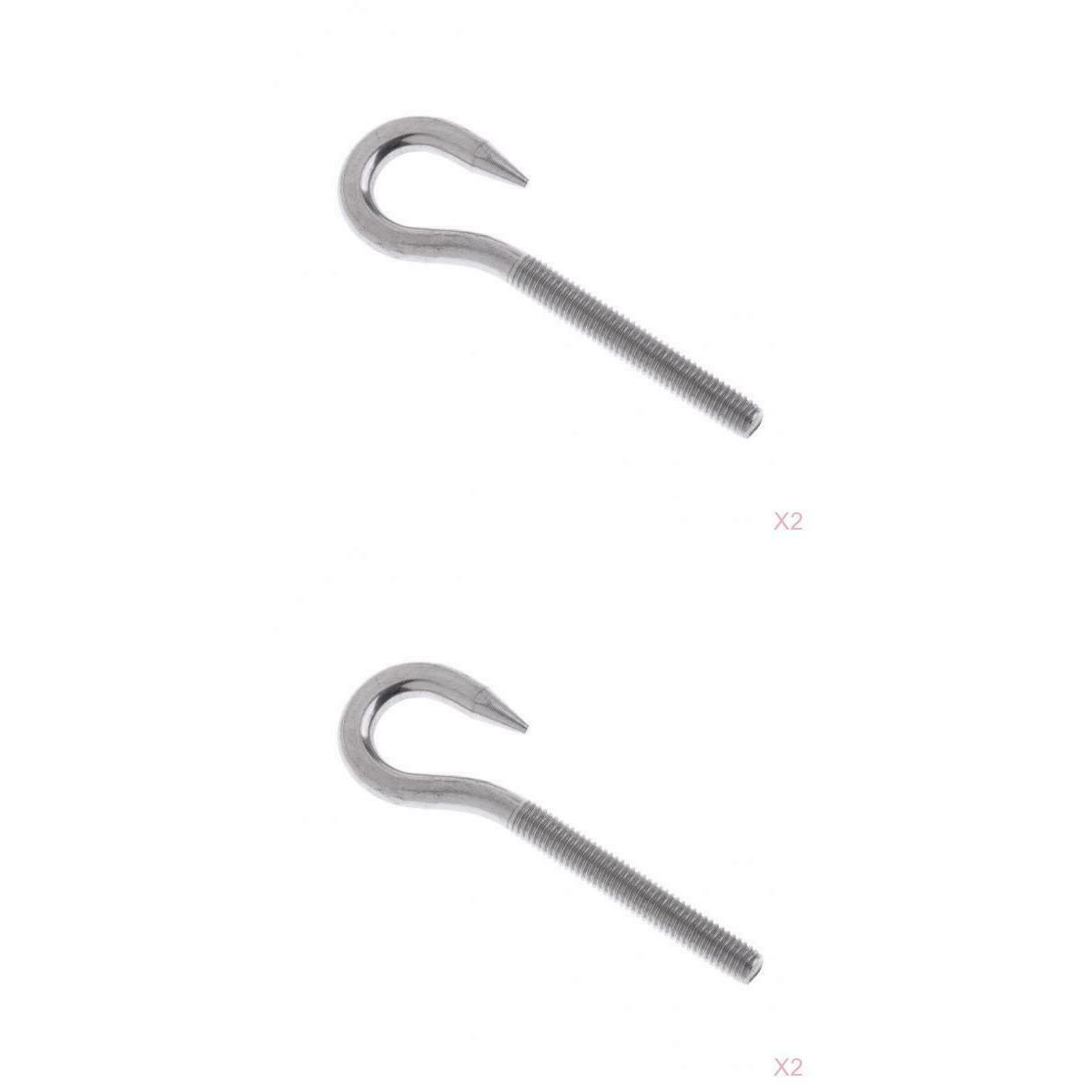 2Pcs M4 + 2x M5 Stainless Steel Round End Eye Bolt Screw Threaded Hooks