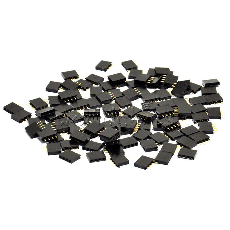 50PCS Straight Single Row 1x4 pins 2.54mm Female Header Connector