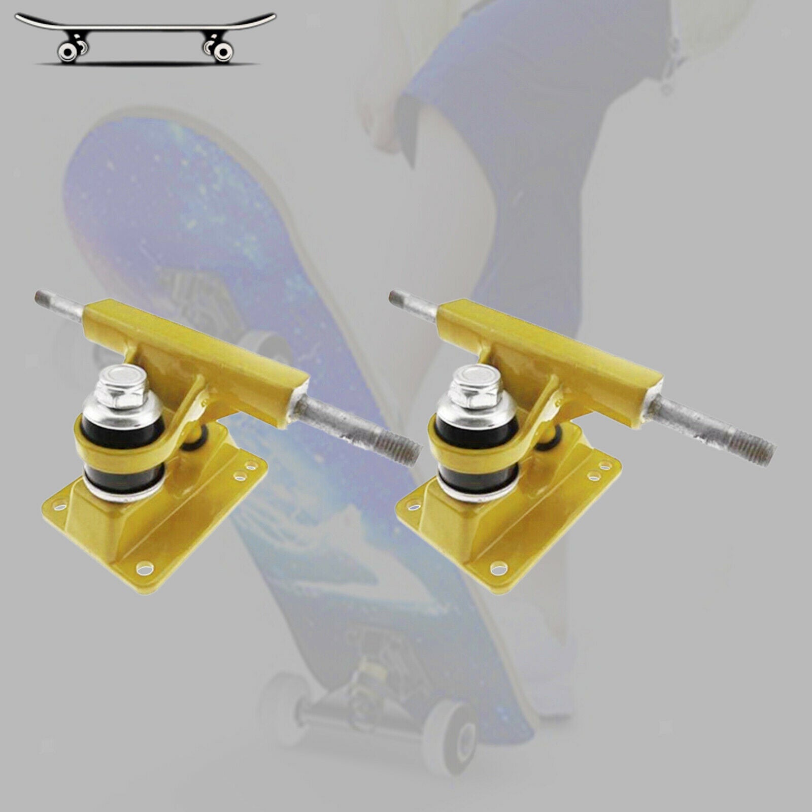 1 Pair Skateboard Trucks 3.25in Hangar Replacement Longboard Trucks Yellow