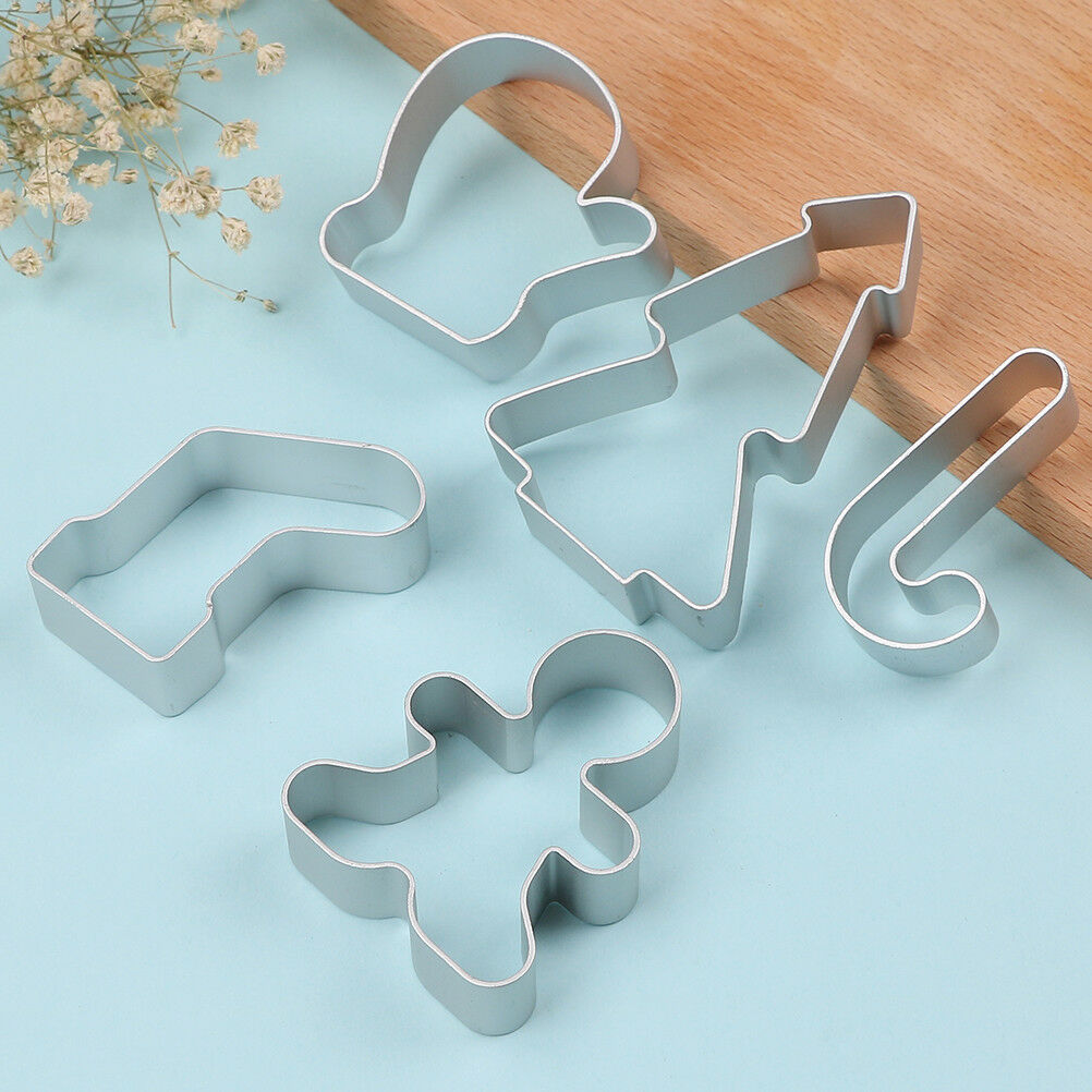 5x christmas cookie cutter biscuit mould aluminum sugarcraft cutter baking.l8