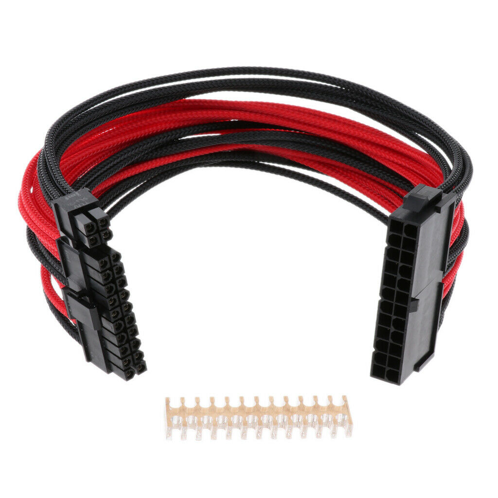 30cm ATX 24-Pin Male To Female PSU Motherboard Power Supply Extension Cable