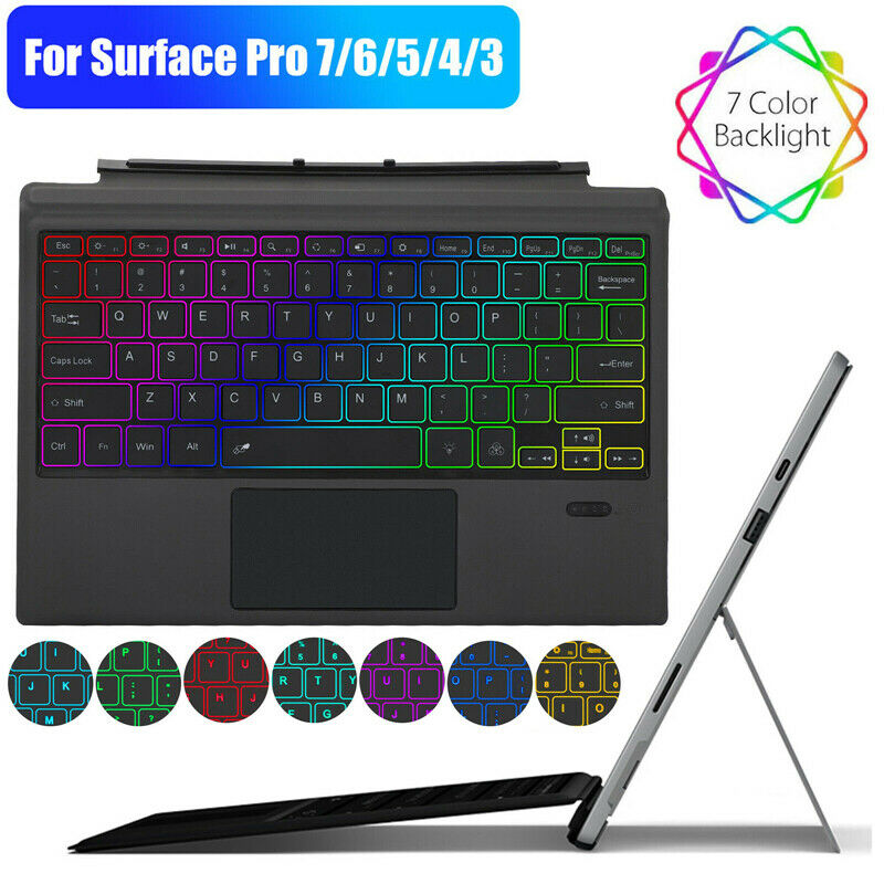 7 Color Wireless Cover Magnetic Keyboard for Microsoft Surface Pro 3/4/5/6/7