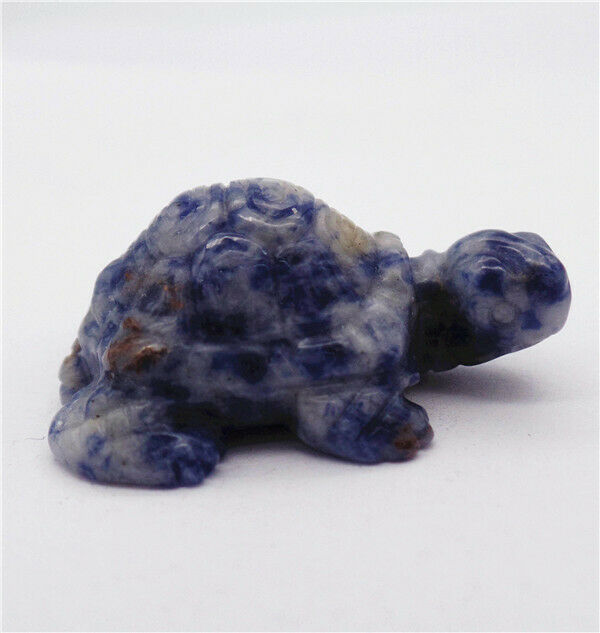 37x26x16mm Natural Blue Sodalite Carved Tortoise Decoration Statue Decor HH7914