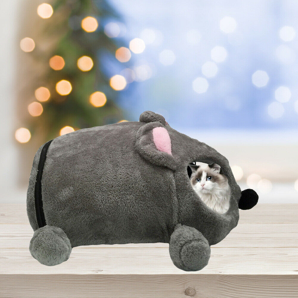 Mouse-Shaped Cat House Soft Pet Dog Bed Doggy Puppy Warm Cushion Pad Mat