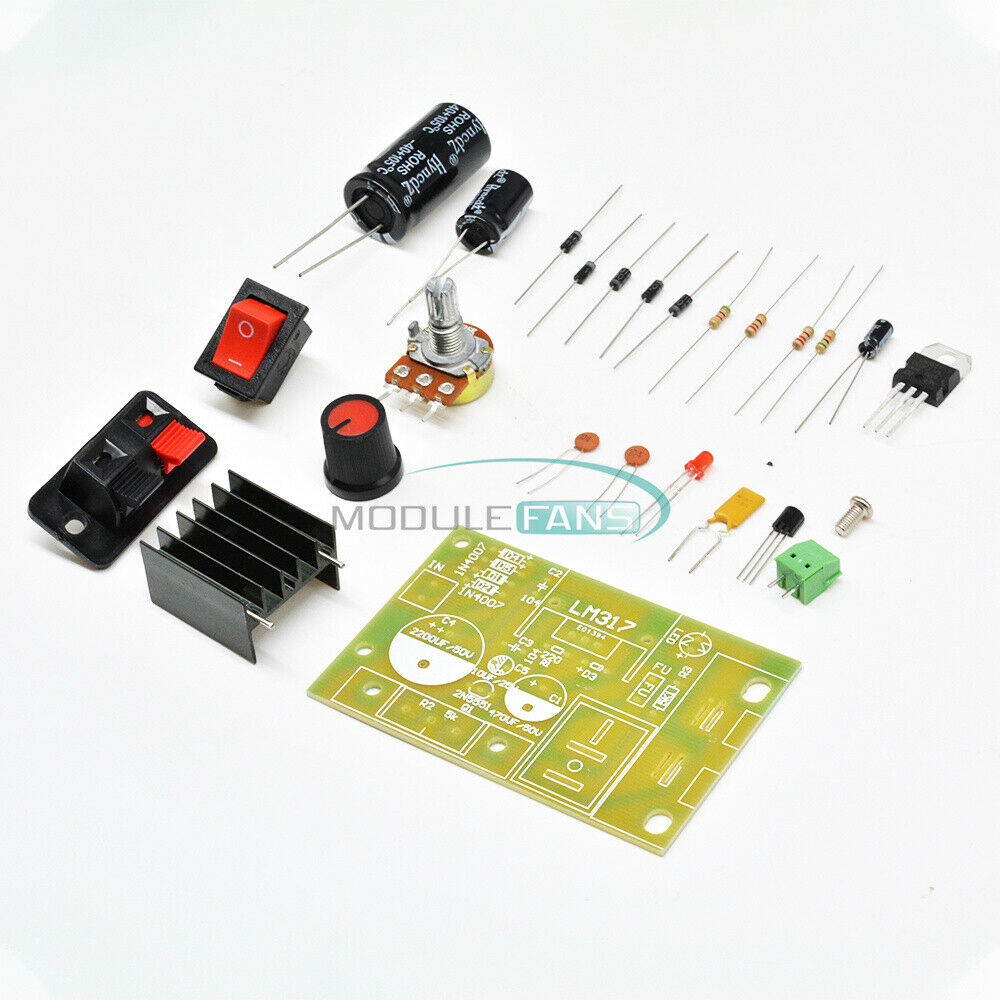 LM317  DC 5V-35V to 1.25V-30V DIY Kit AC/DC Step Down Power Supply Module