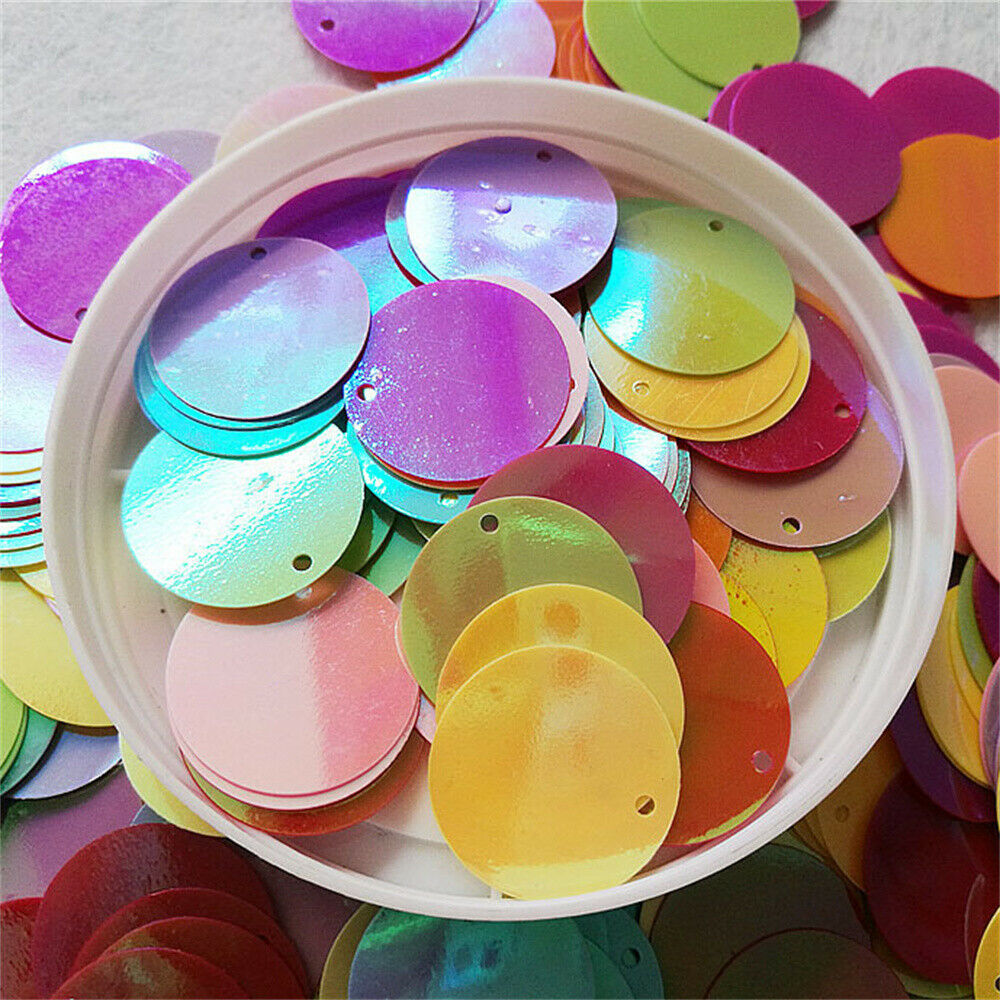 200 Mix Round Sequins Embellishments Loose Paillettes DIY Sewing Art Decors 20mm