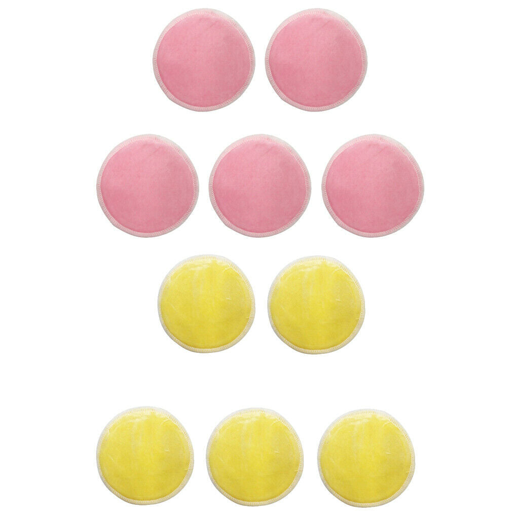 10pcs Makeup Remover Pad Bamboo Cotton Cosmetic Removal Pads Soft Reusable, 8cm