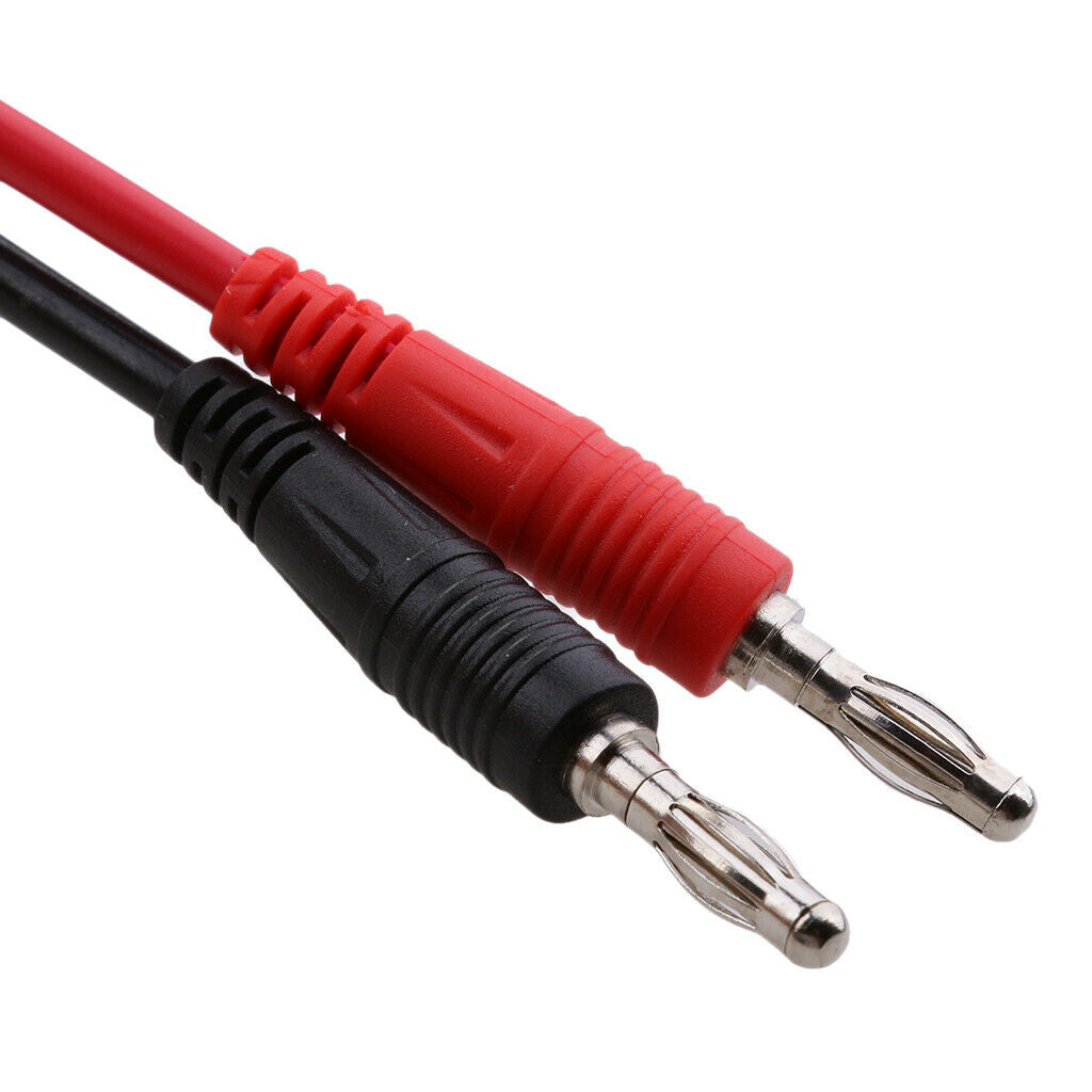 2Pcs 4mm Stackable Banana Plug To Crocodile Clip Lead Cable 100cm