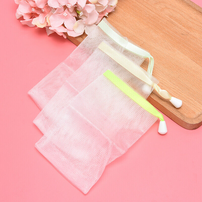 10×Soap Foaming Net Saver Bag Suds Bubble Maker Skin Care Bath Bubble Me.l8