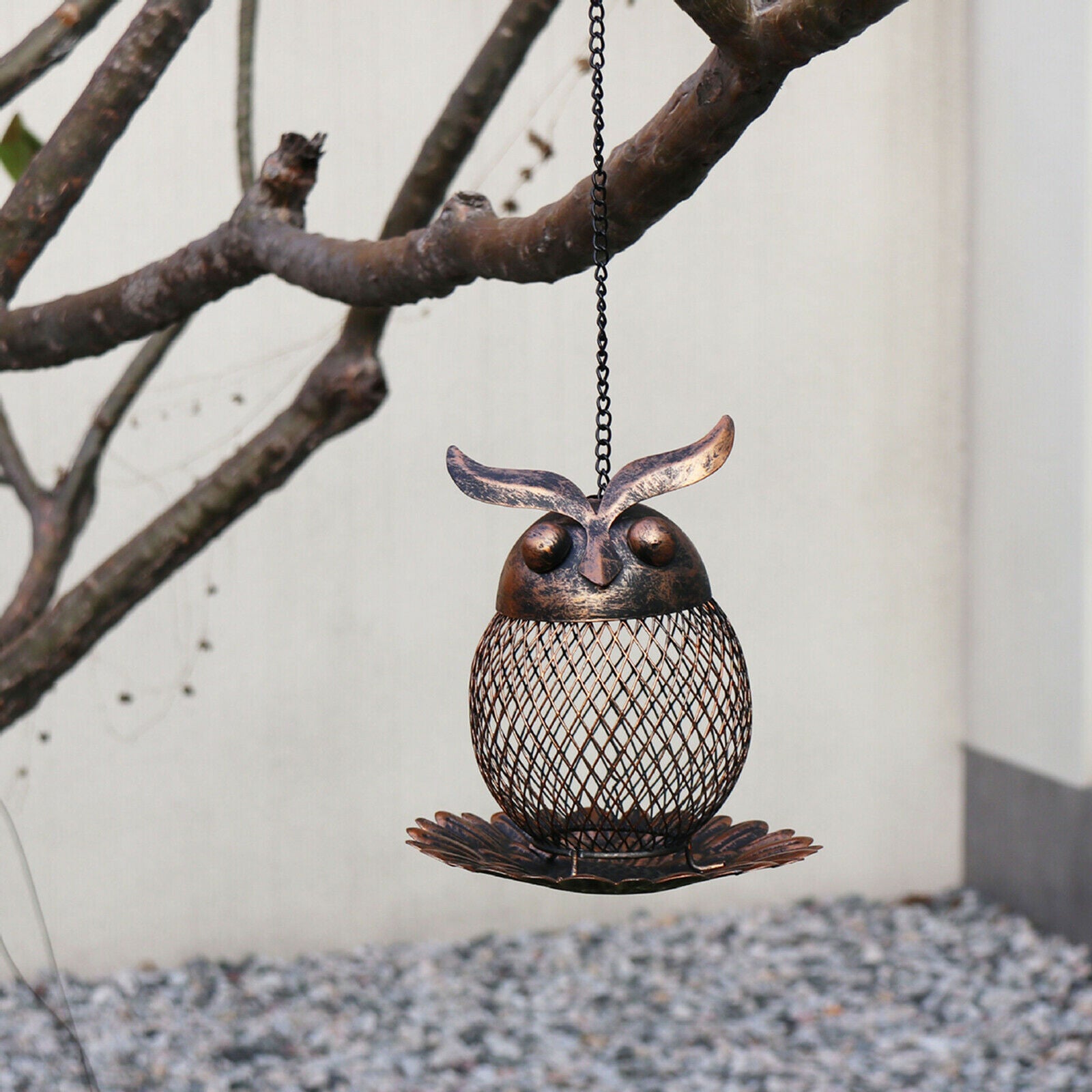 Outdoor Bird Feeder Attracting Birds Iron Frame Garden Decor Birdfeeder