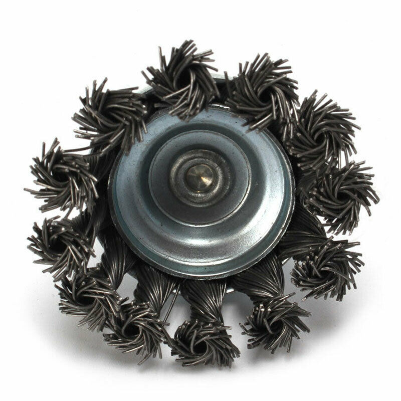 2.5''Metal Wire Wheel Cup Brush Crimped with 1/4" Shank For Die Grinder Drill SJ