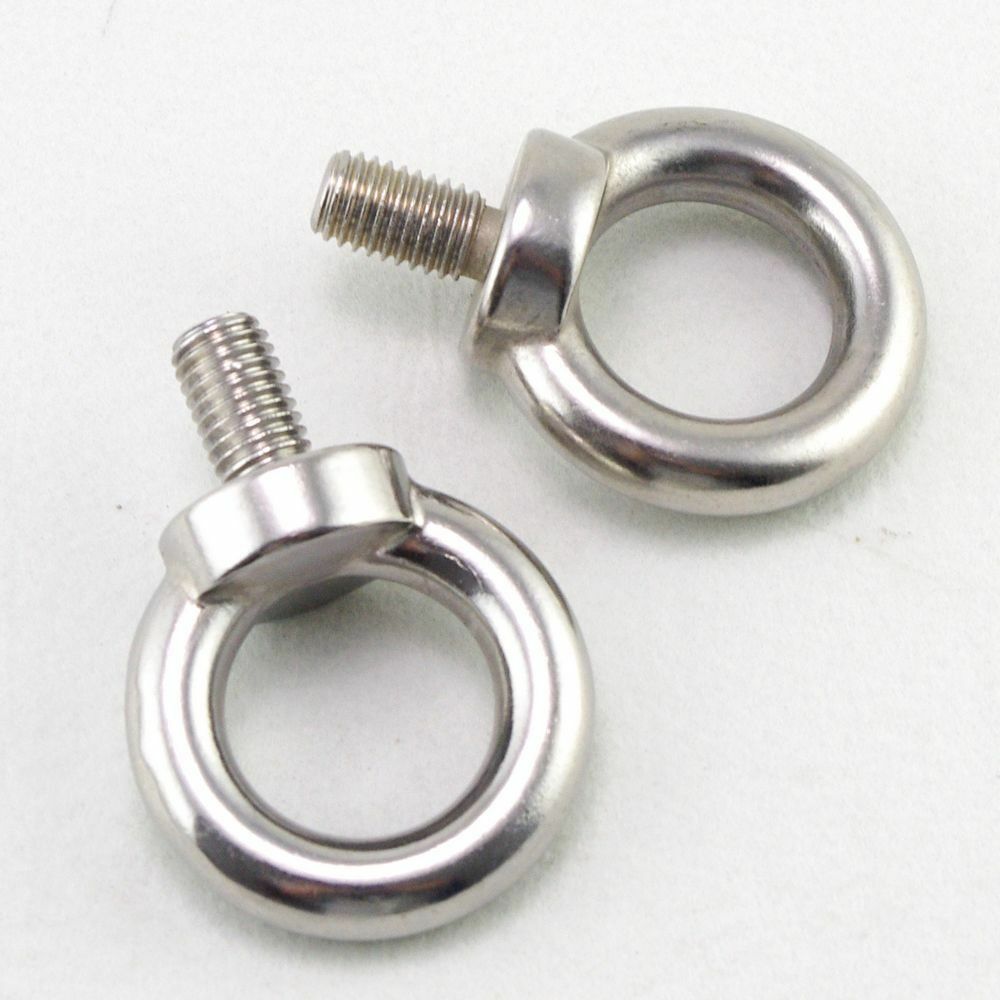 2pcs Eyes Bolts M8 Metric Threaded Marine Grade Boat Stainless Steel Lifting