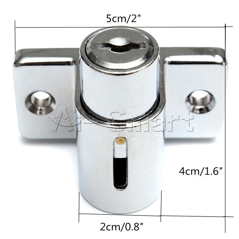 Window Door Bolt Catch Push Lock Aluminum Sliding Patio Sash Security Key Screw