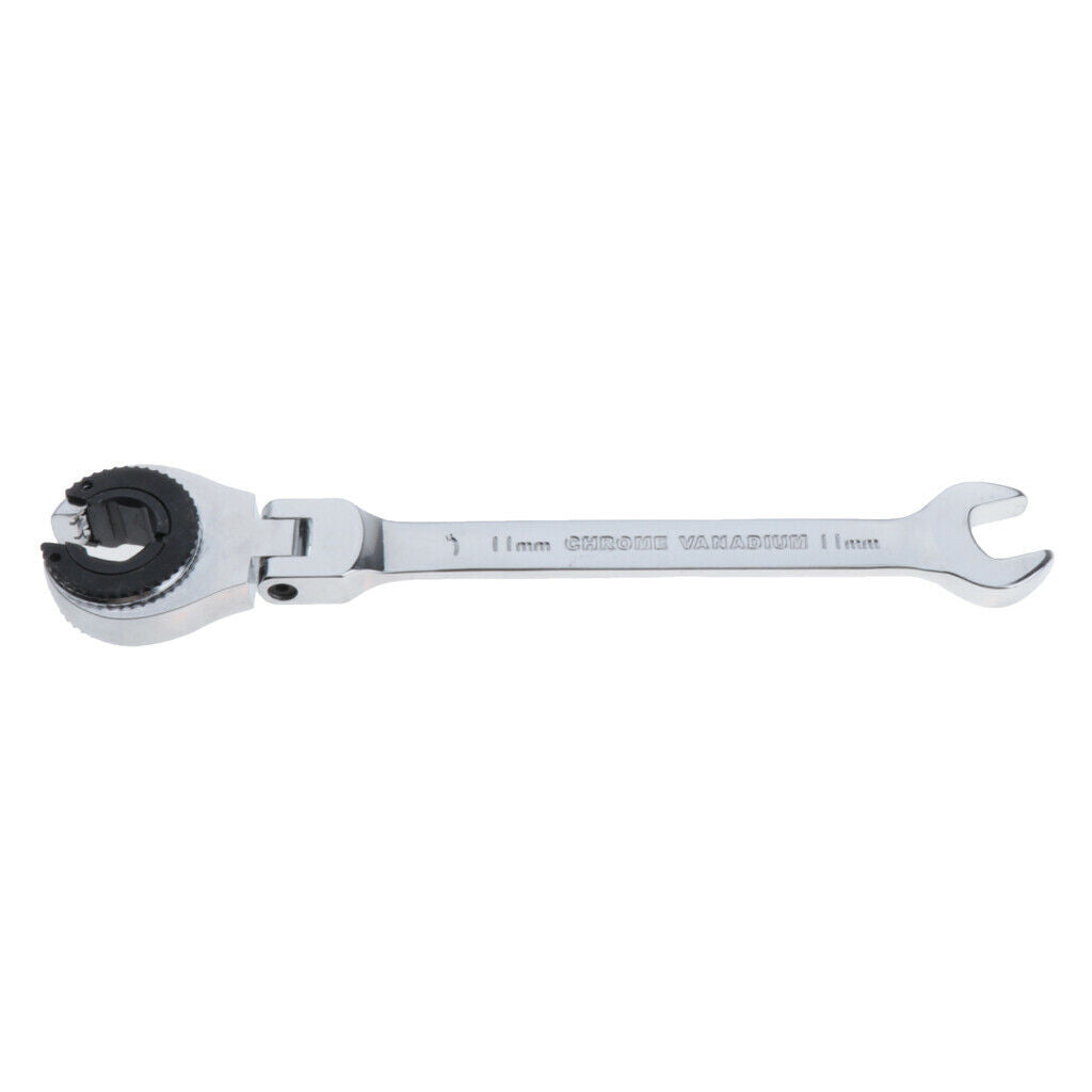 1pc Tubing Ratchet Wrench Spanners Flexible Head Durable Alloy Steel 11mm