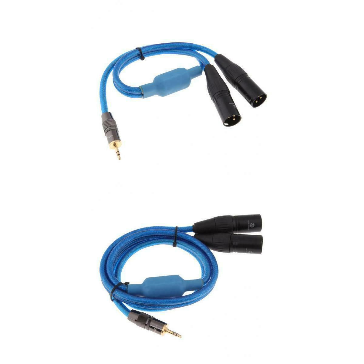 2PCS Single Mono Male 1/8 inch (3.5mm Jack) to Dual XLR Male Plug Audio Cable