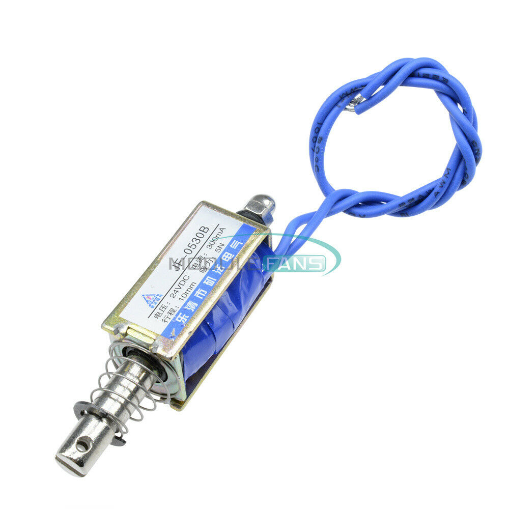 DC24V 300mA 5N/10mm Pull-Push-Type Reset-Style Solenoid Electromagnet JF-0530B