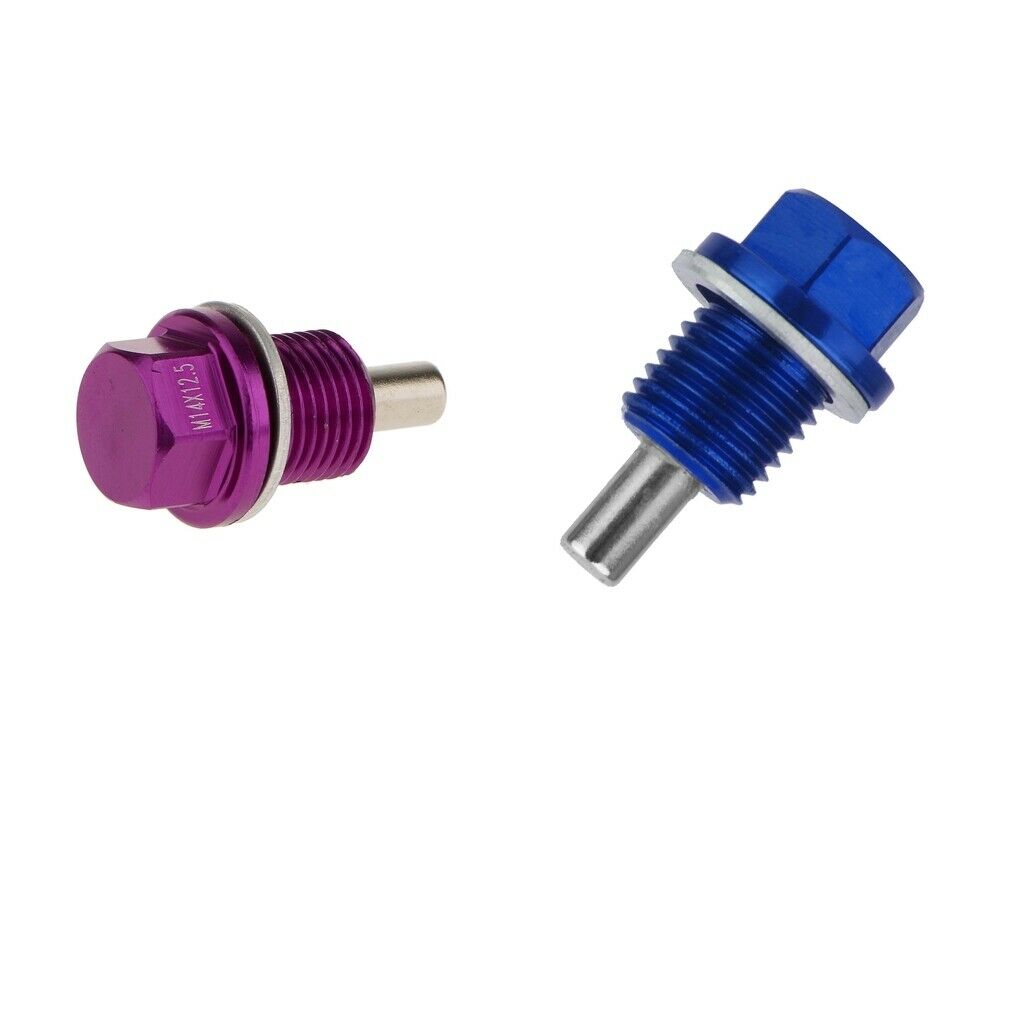 M14X1.5 Anodized Magnetic Engine Oil Pan/Transmission Drain Plug,Blue+Purple
