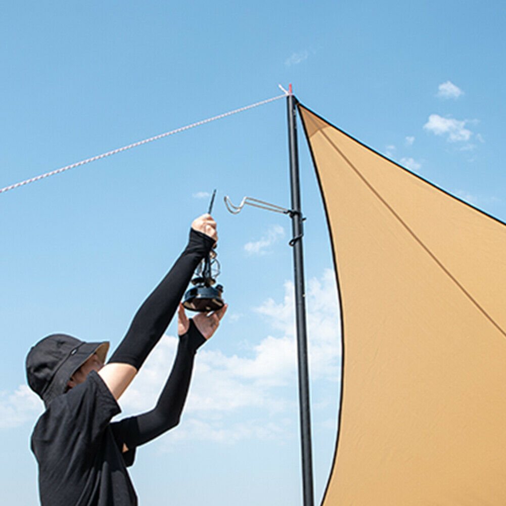 Outdoor Aluminum Alloy Tent Pole Lamp Holder Hook Camp Lantern Hanger Black @