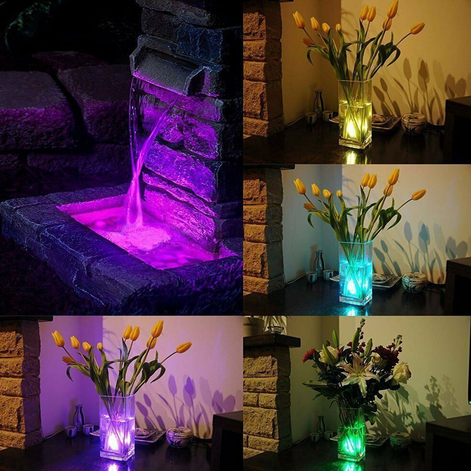 12pcs LED RGB Submersible Light Remote Control Waterproof Party Vase Decor