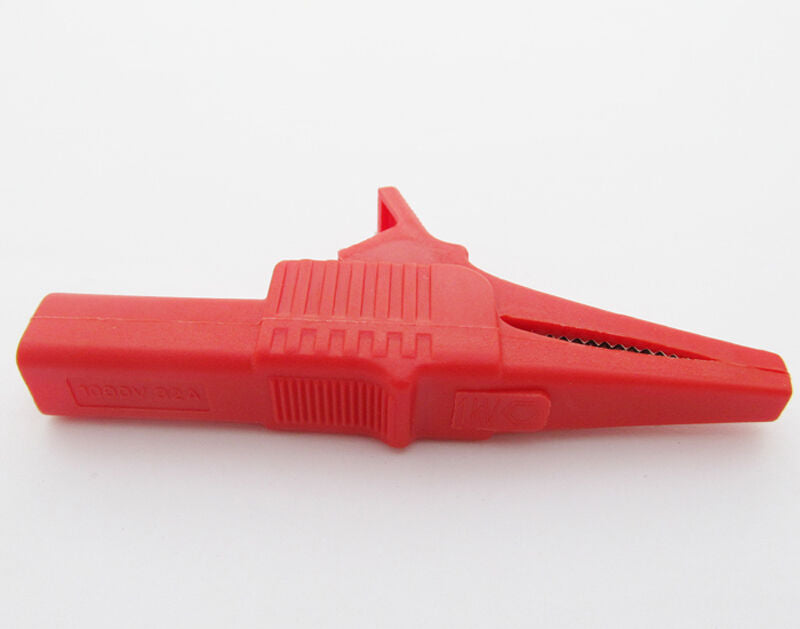5pcs Red 1000V 32A Battery Alligator Kelvin Test Clip to 4mm Banana jack female