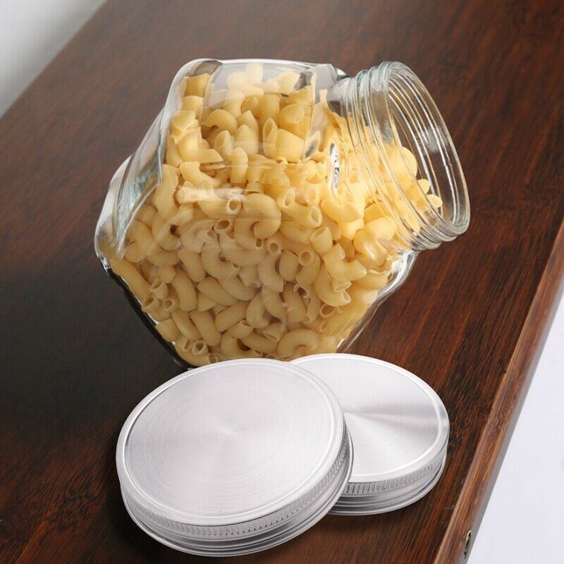 8 Pcs Stainless Steel Jar Lids 86Mm Sealed Leak Proof Cover With Silicone SealQ2