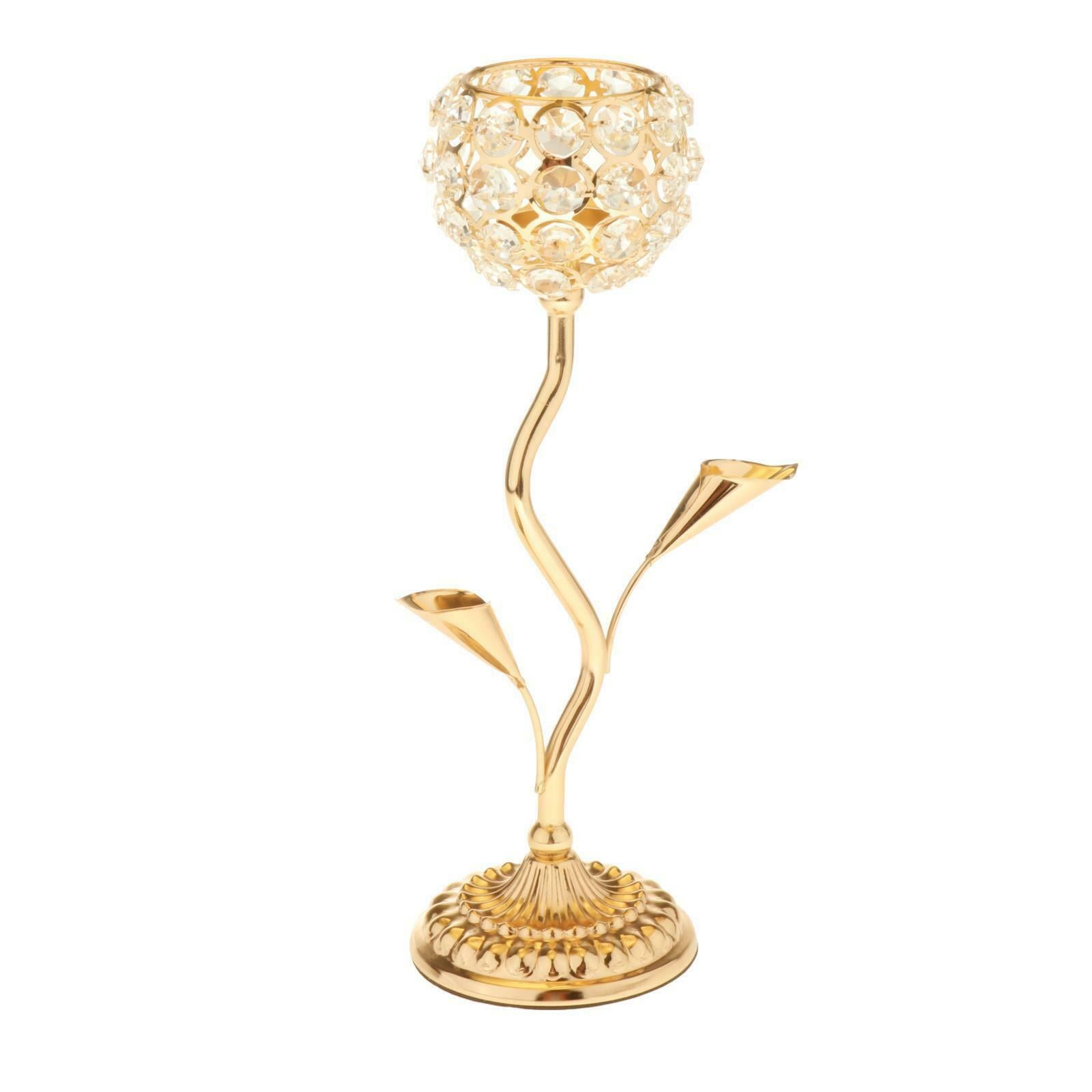 Iron Crystal Candle Holder Candlestick Stand Wedding Home Anniversary Gifts