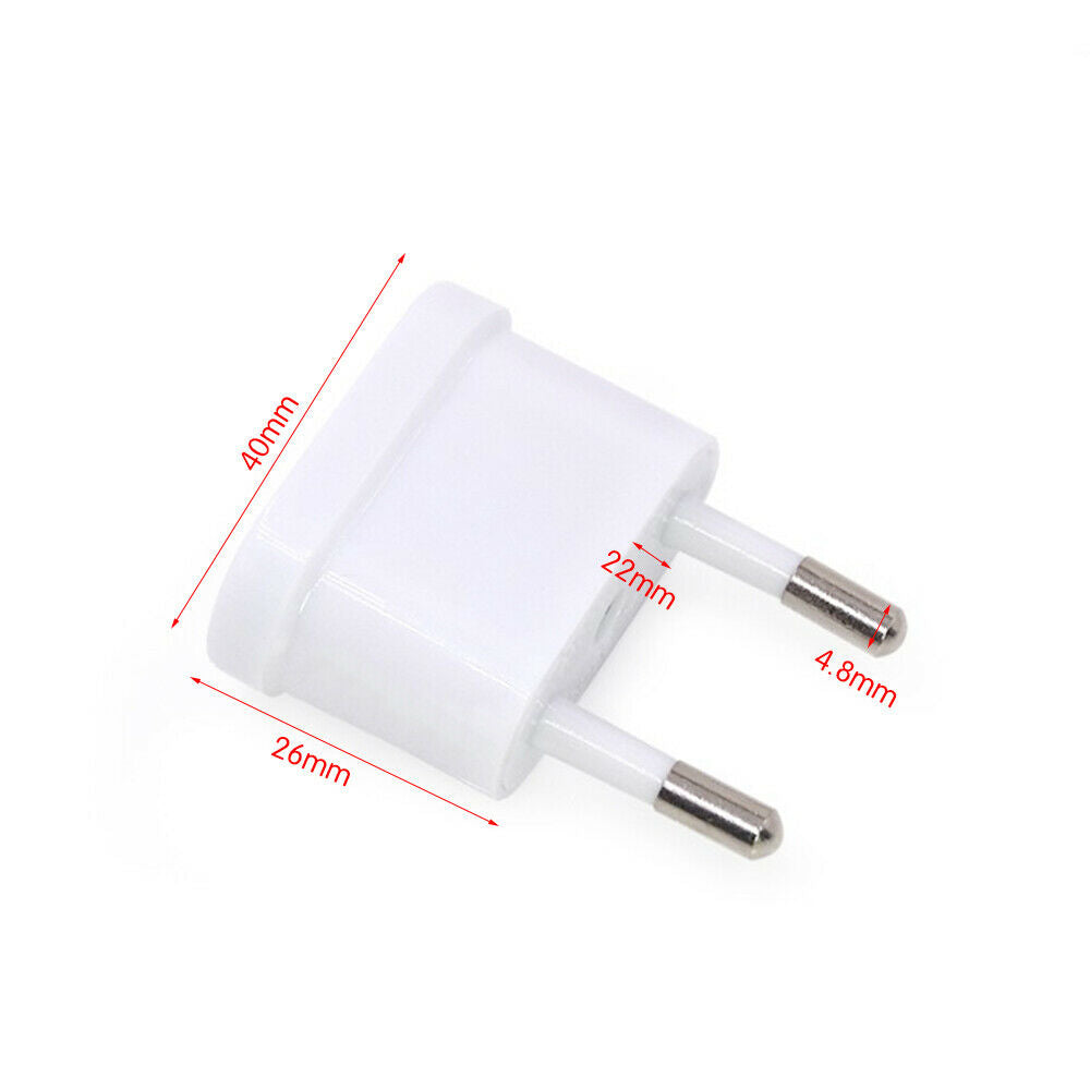 1Pcs US To EU Plug Converter 2 Round Plug AC Converter Adapter Electrical Socket