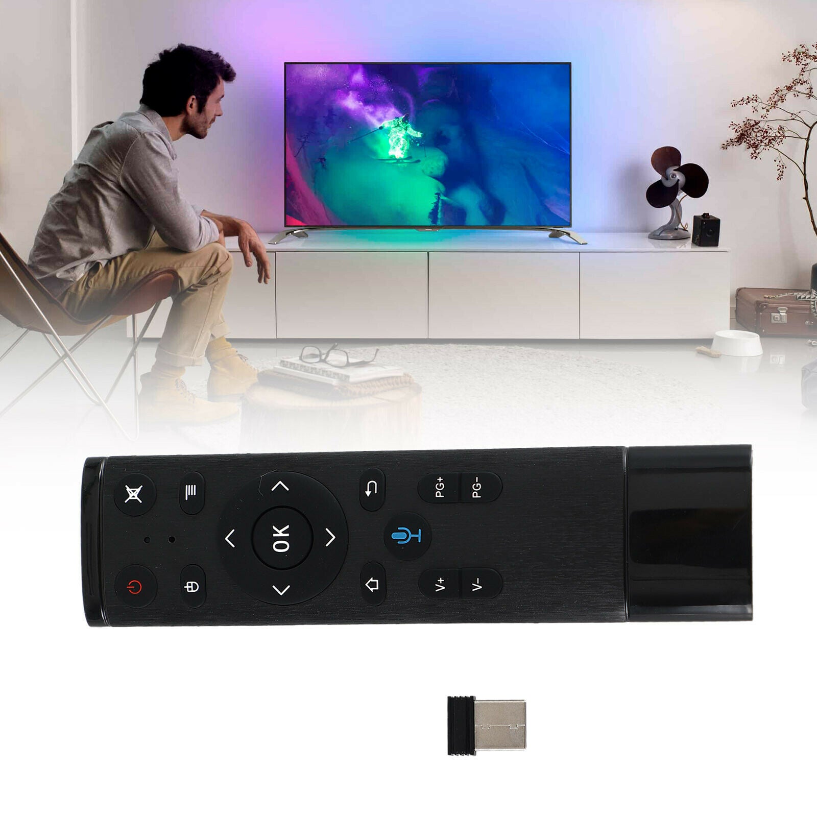 Q5 2.4GHz USB WiFi Air Mouse Gyro Voice Remote Control for PC PS4 Smart TV Box P