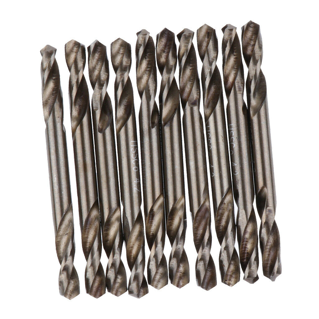 10 Pieces 4.2mm HSS Cobalt Double End Twist Drill Bit for Metal Wood Plastic
