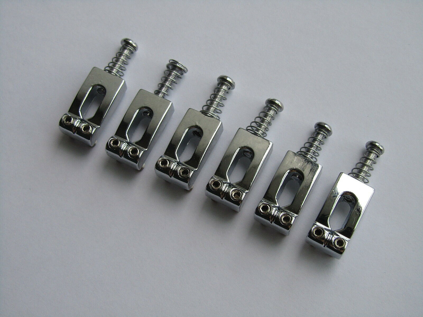 6x Chrome Guitar Saddles for ST Strat Tremolo Trem Bridge