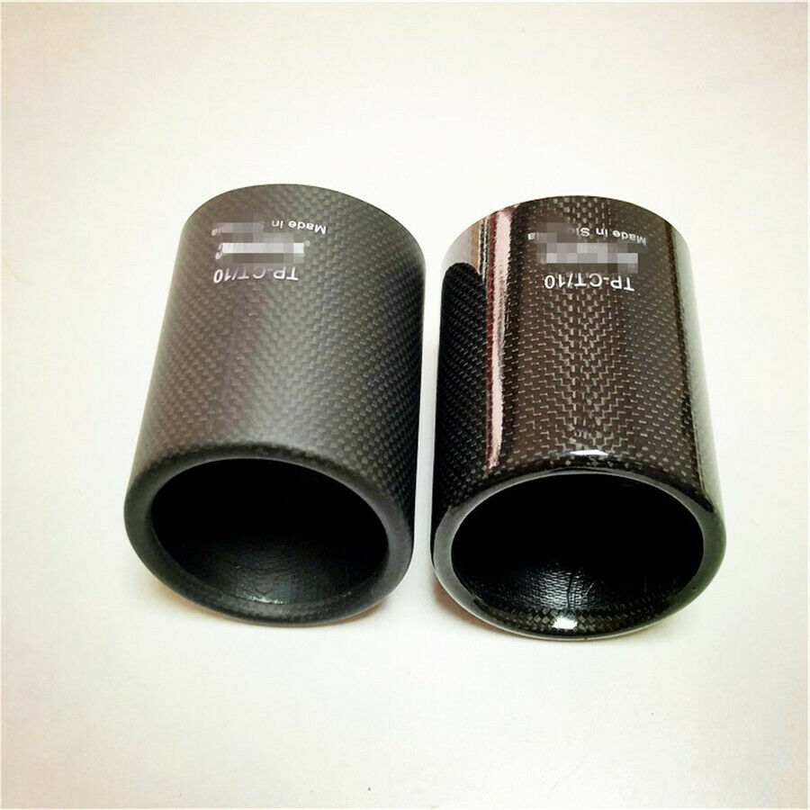 Car Carbon Fiber Exhaust Cover Tails Rear Silencer Tip Pipe End 76mm / 3 Inch