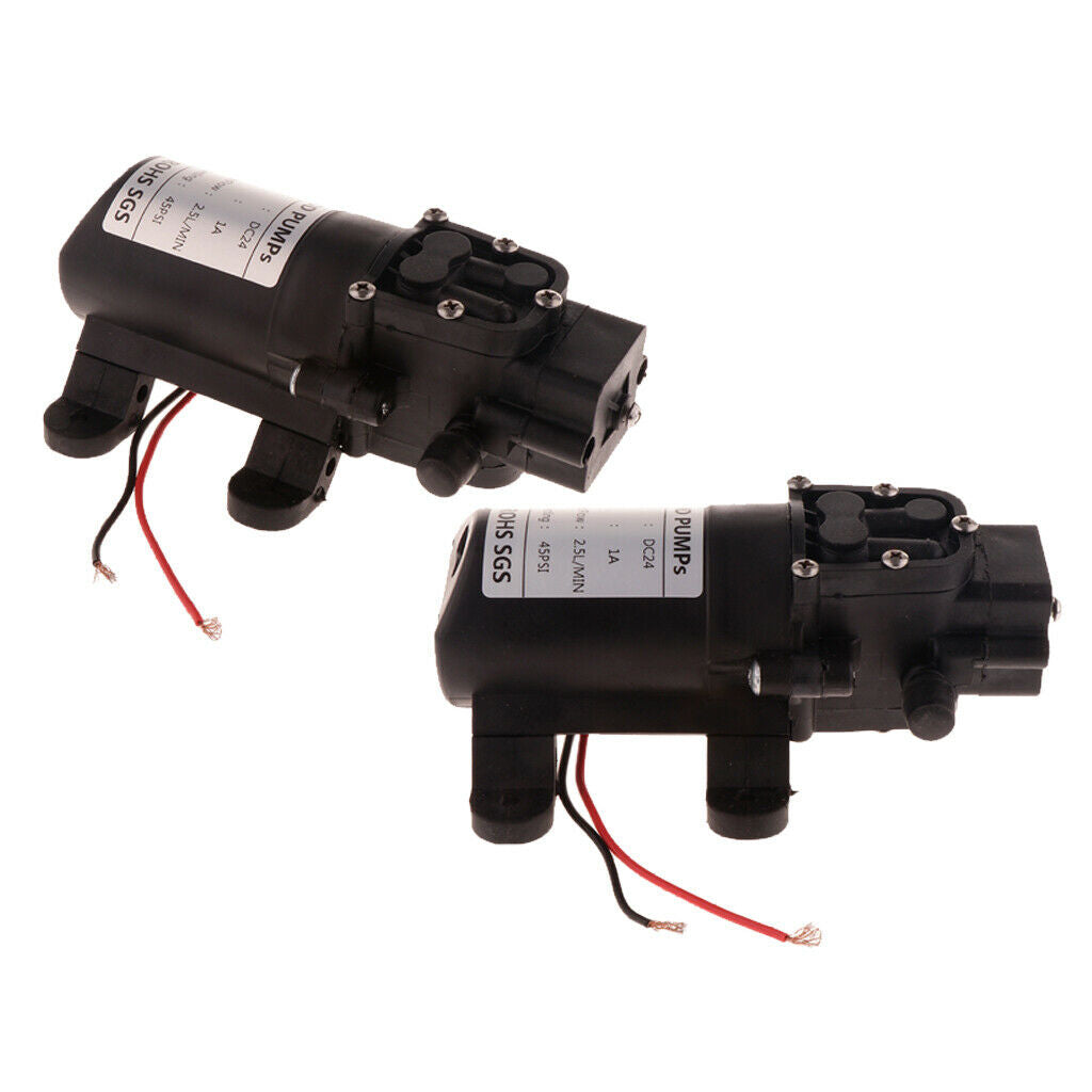 2x 24v DC Water Pump Diaphragm Water Sprayer for Sink Car Wash Toilet Black