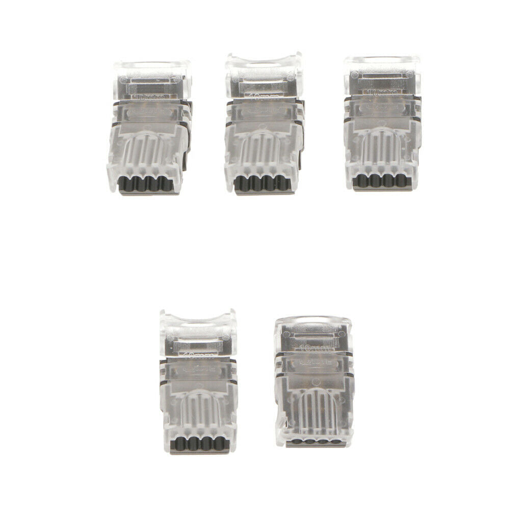 5Piece Solderless 4pin RGB Strip Light Connector Strip to Wire Clasp Connect